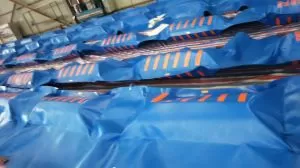 1000 Meters of blue color Solid Float Type Oil Boom to UAE in Apr 2024